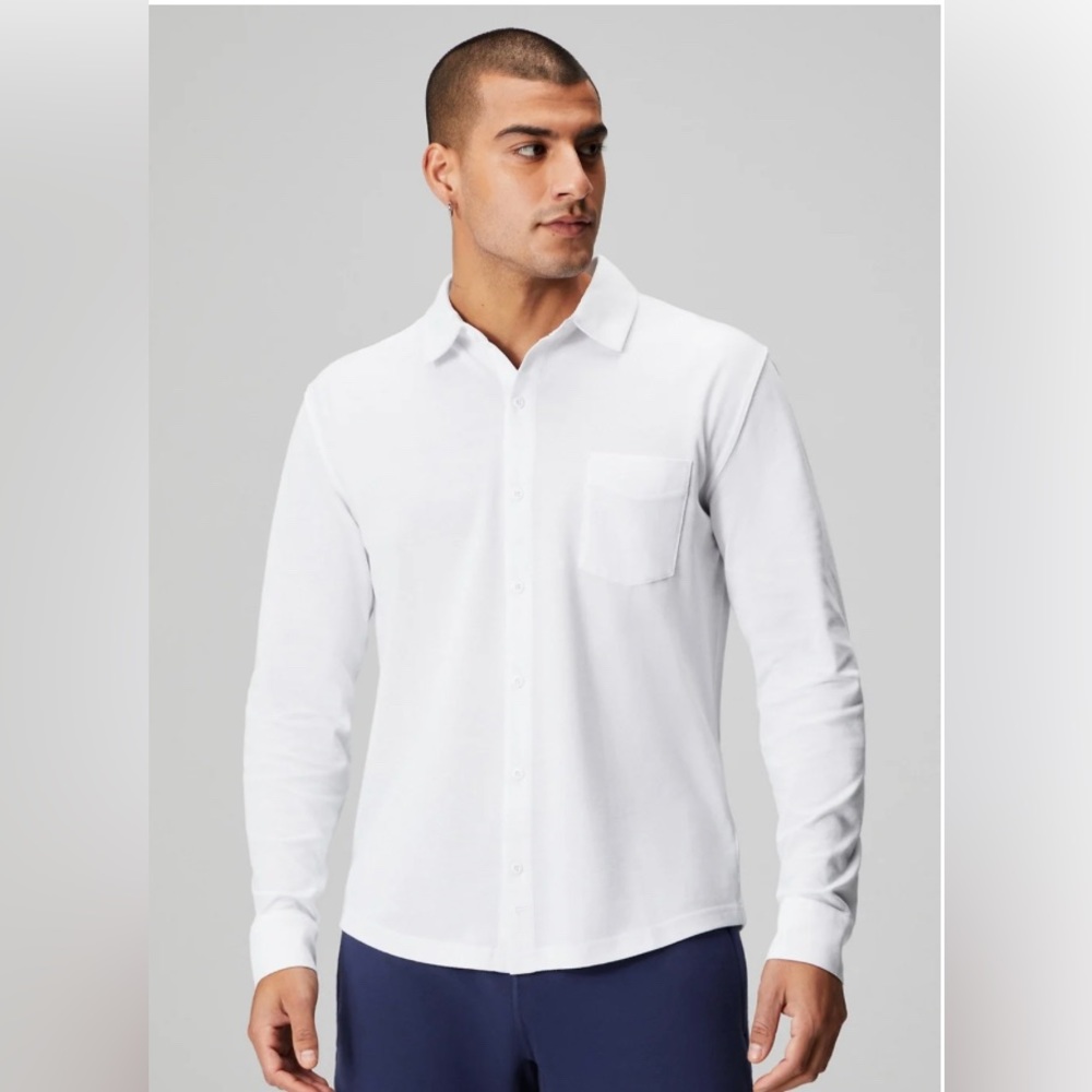 Fabletics The Dash Long Sleeve Button Up NWT